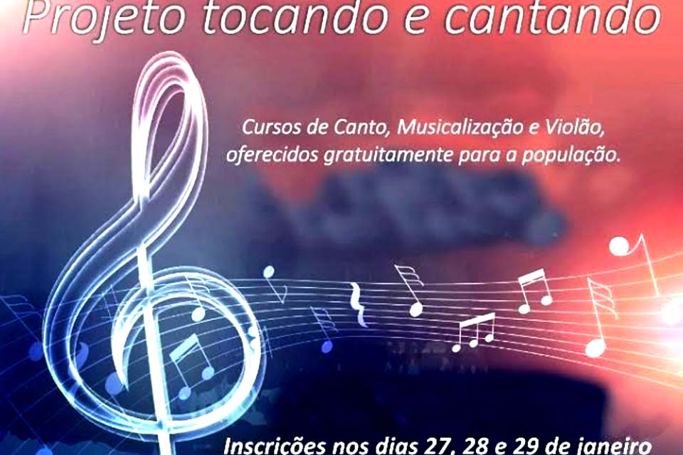 Polo de Música abre inscrições para os cursos de canto, musicalização e violão
