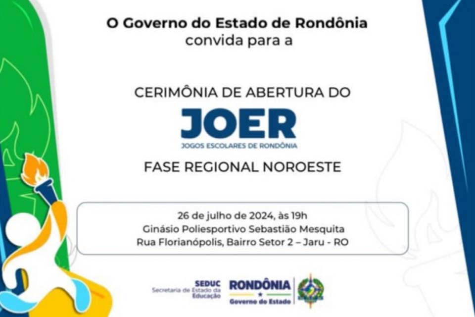 Cerimônia de abertura do Joer será realizada nesta sexta-feira em Jaru