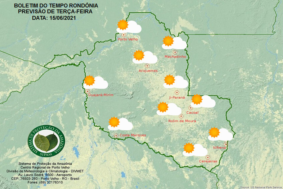 Confira a previsão do tempo para esta terça-feira em Rondônia
