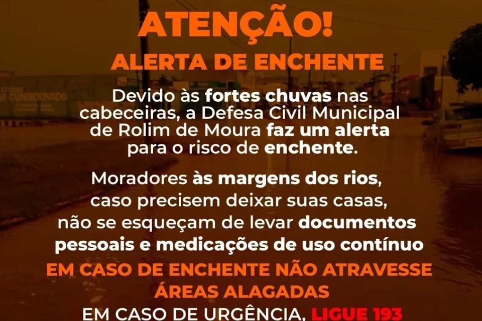 Defesa Civil no município emite Alerta Laranja de chuvas intensas na região há mais de 72 horas