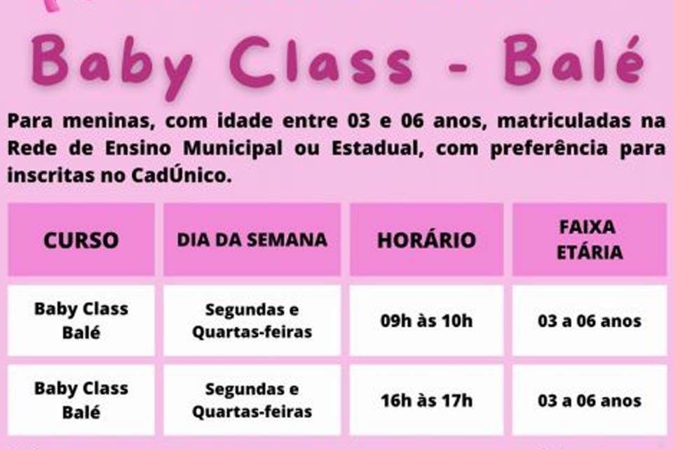 Projeto Pimenta Dança está com matrículas abertas para curso de Baby Class