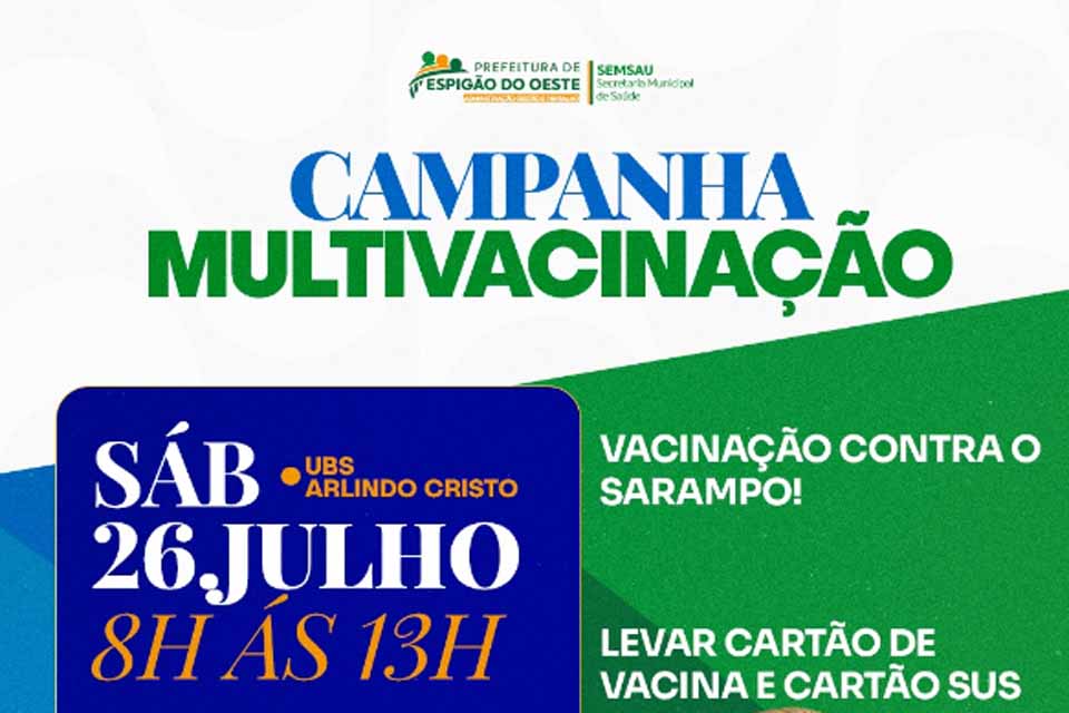 UBS Arlindo Cristo estará aberta para a Campanha de Multivacinação neste sábado (26)