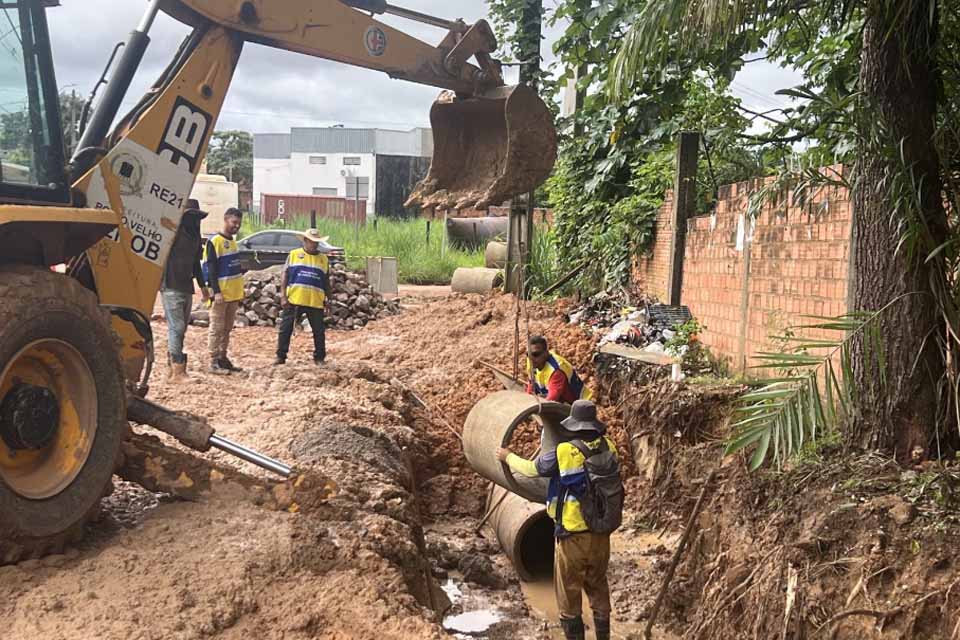 Prefeitura de Porto Velho executa obra de drenagem e melhora escoamento de águas no bairro Floresta