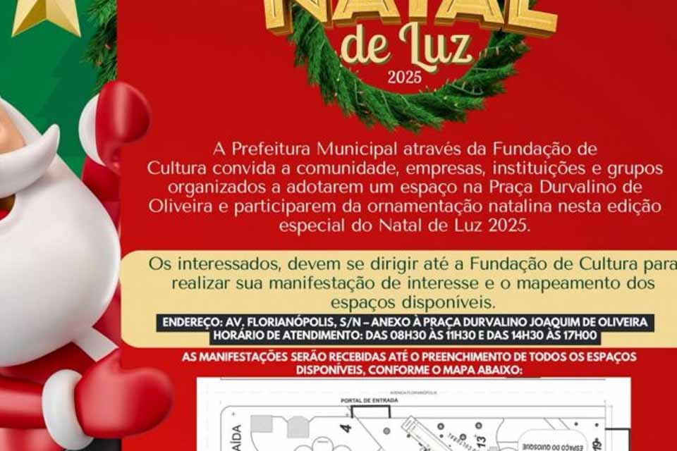 Prefeitura de Rolim de Moura convida parceiros para ornamentação da Praça Durvalino de Oliveira