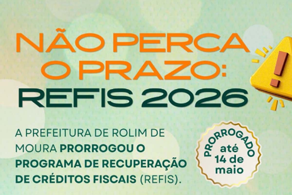 Rolim de Moura entra na reta final do Refis 2026 e contribuintes têm até 14 de maio 