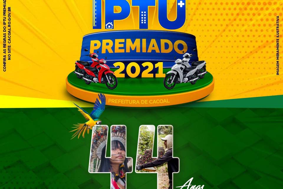 IPTU: Contribuinte em dia pode retirar cupom amanhã no Beira Rio e concorrer a premiação de 04 motos Biz