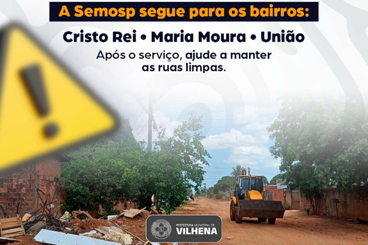 Secretaria Municipal de Obras e Serviços Públicos  leva limpeza de ruas para novos bairros