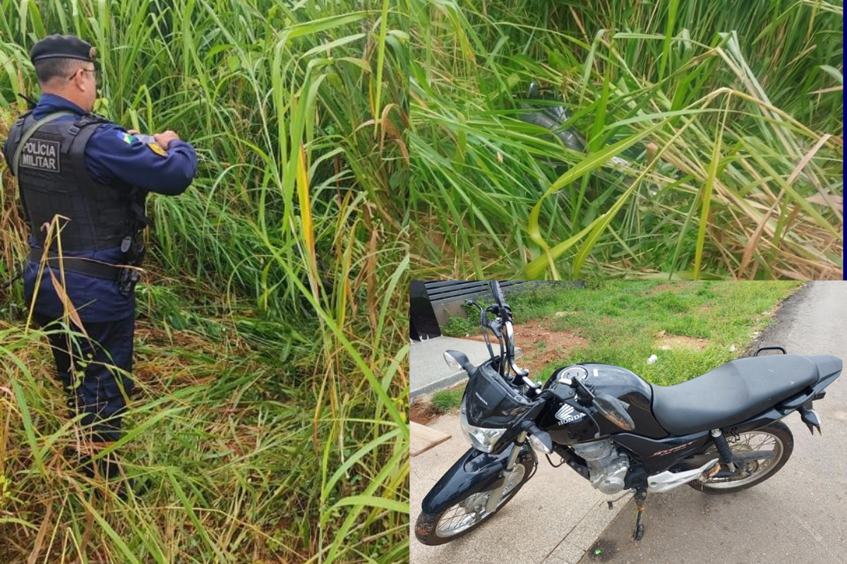 Polícia Militar recuperada motocicleta furtada em área de vegetação em Cacoal