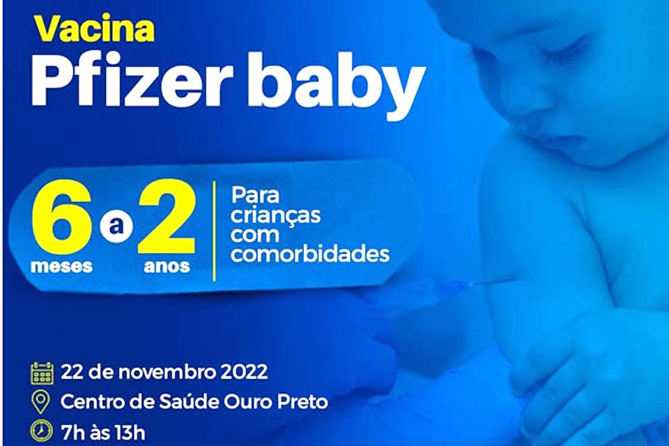 Prefeitura inicia vacinação contra covid-19 para crianças de 6 meses a 2 anos com comorbidades