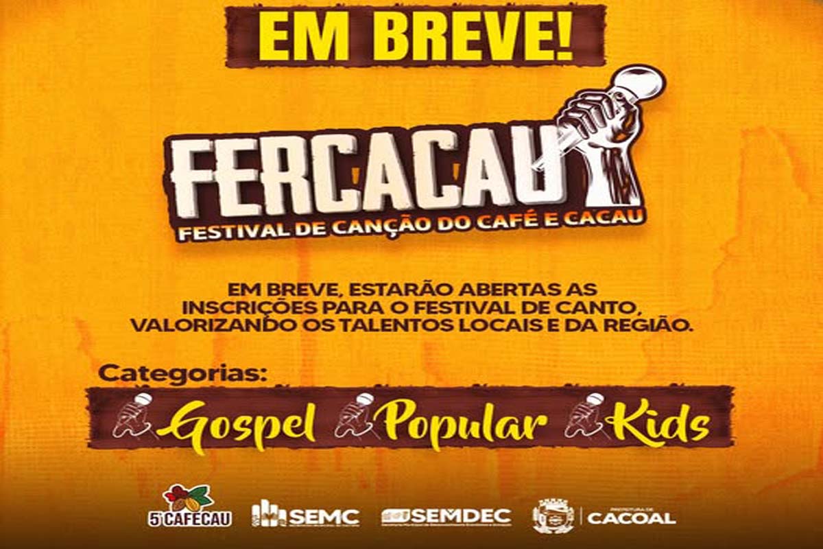 Prefeitura de Cacoal anuncia realização do FERCACAU e prepara abertura de inscrições para festival musical