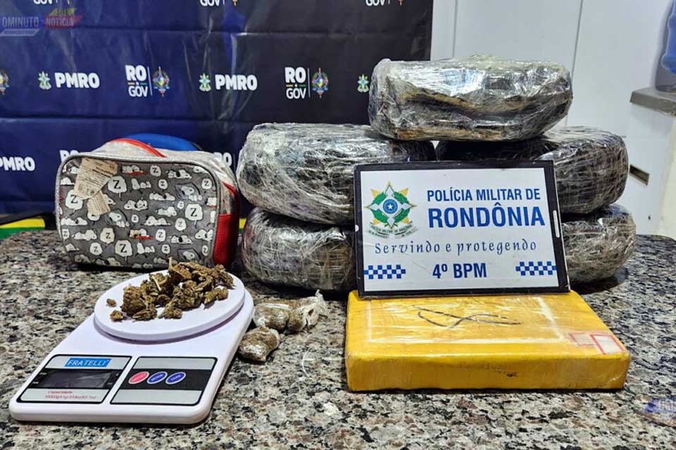 Três jovens são presos com quase 6kg de drogas em Cacoal