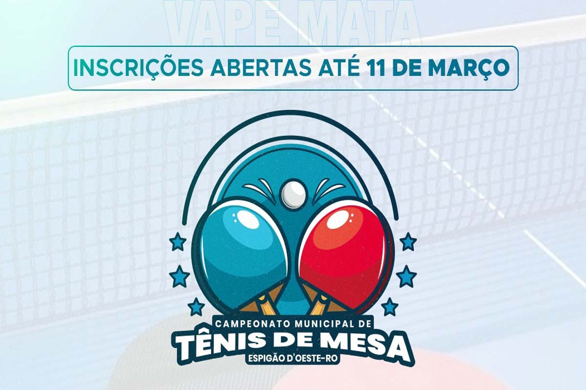 Tênis de mesa mobiliza atletas e abre inscrições para evento esportivo em Espigão do Oeste