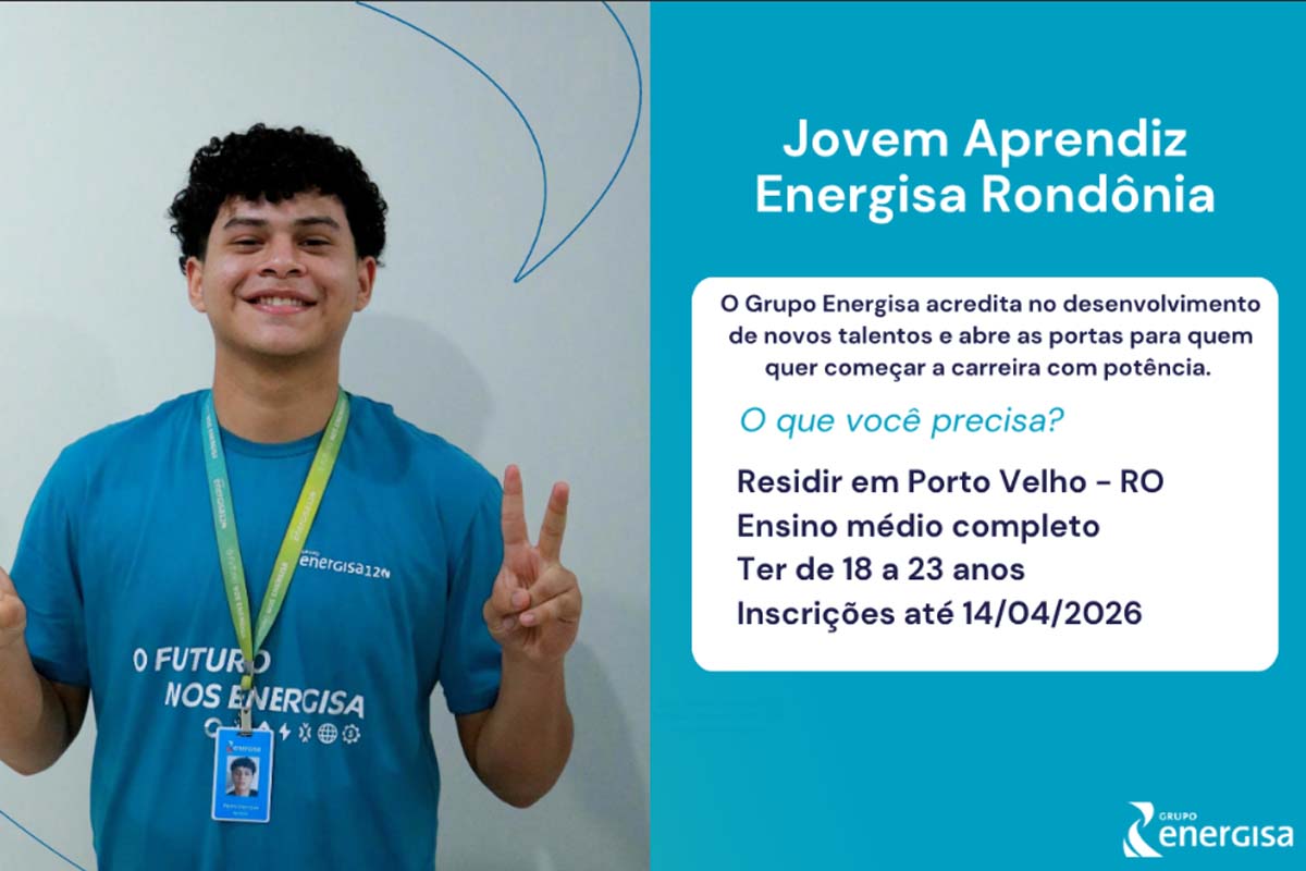 Energisa abre inscrições para Jovem Aprendiz em Porto Velho