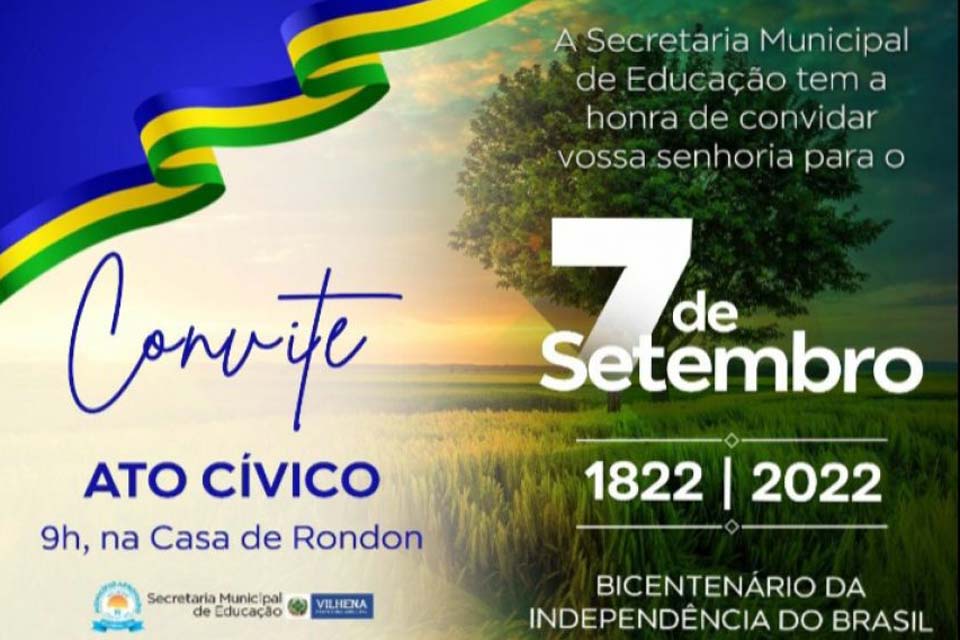 Administração municipal promoverá ato cívico em comemoração ao 7 de Setembro