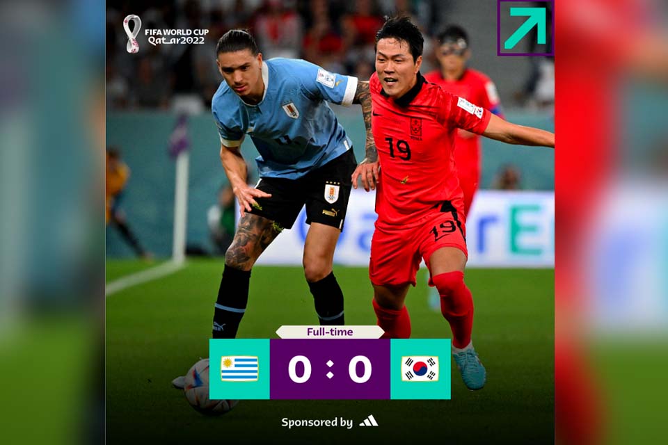 Copa: Uruguai fica no 0 a 0 com a Coreia do Sul na estreia do Grupo H
