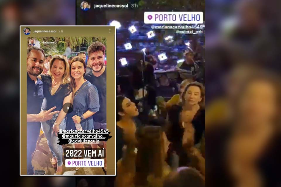 Médicos, Mariana e Maurício Carvalho acompanham Jaqueline Cassol em festa mesmo com aumento de casos da COVID-19 em Rondônia