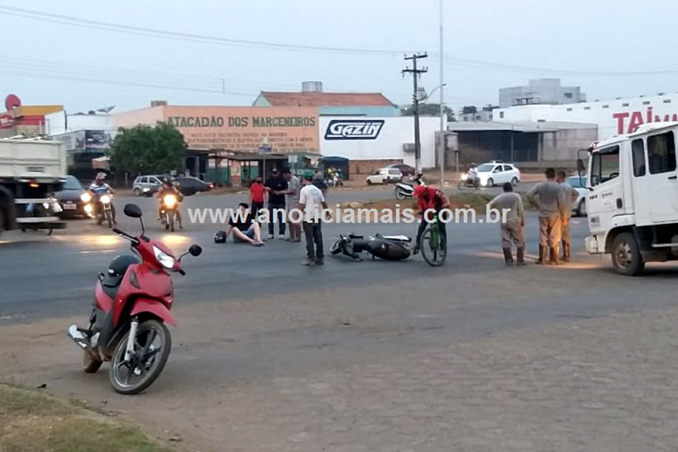 Motorista derruba motociclista na BR-364 e foge sem prestar socorro