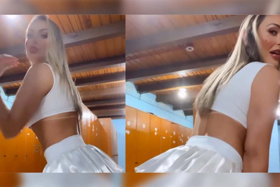 De volta ao entretenimento adulto, Andressa Urach sensualiza com figurino de apresentação