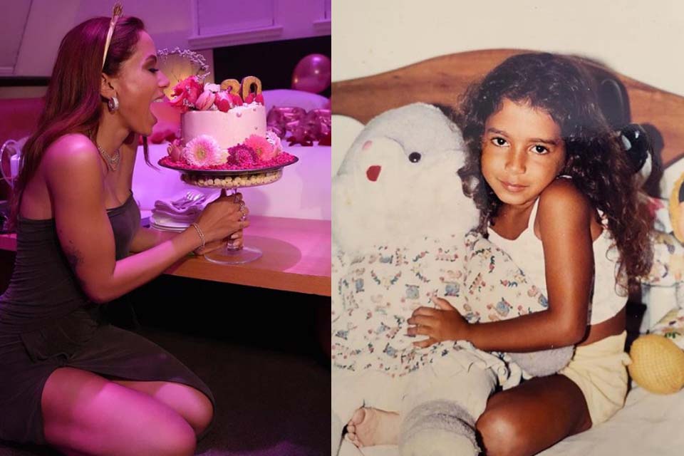 Anitta exibe cliques de quando era criança para celebrar a chegada dos 30 anos de idade