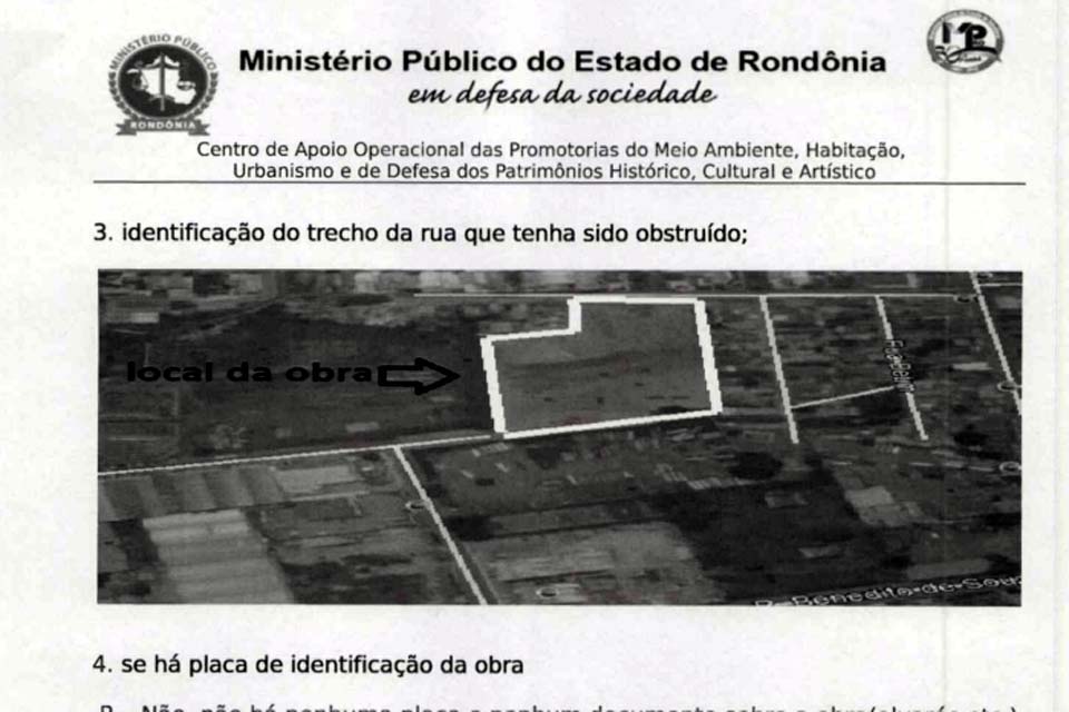 Ministério Público de Rondônia investiga supostas irregularidades em obras de condomínio no Bairro Industrial, em Porto Velho