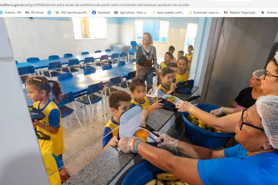 Ações da Prefeitura de Porto Velho incentivam alimentação saudável nas escolas