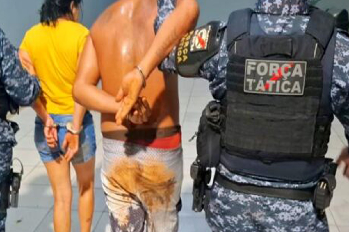 Operação da PM fecha ponto de tráfico, prende casal no Jardim Santana