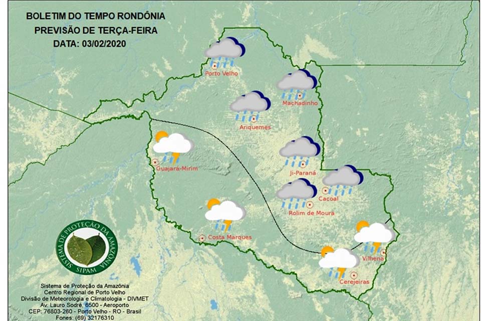  Confira a previsão do tempo para esta terça-feira em Rondônia