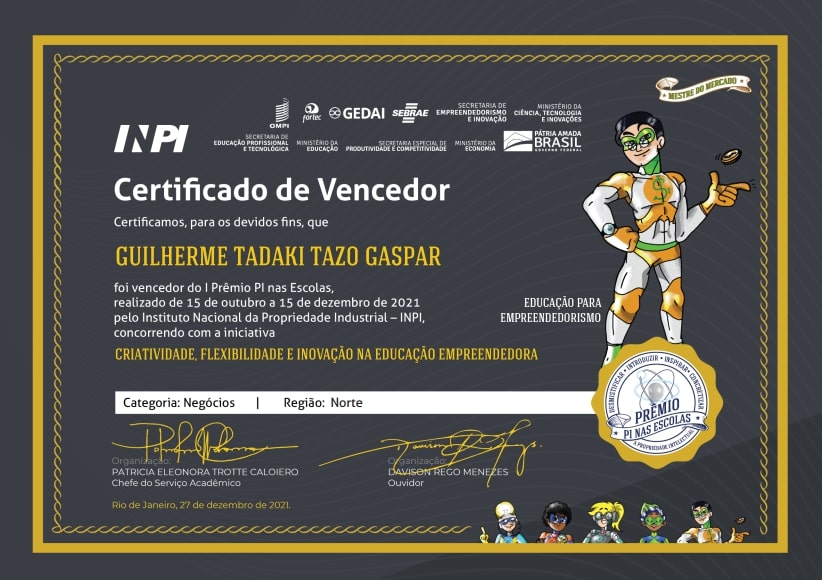 Trabalho de mestrando do PROFNIT/IFRO recebe premiação nacional