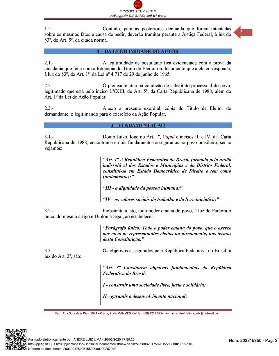 Cidadão de Rondônia entra com ação popular contra a China exigindo mais de R$ 5 bilhões do país oriental