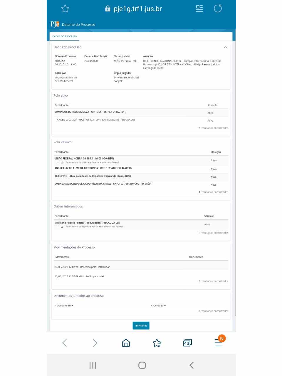 Coronavírus: Cidadão de Rondônia entra com ação popular contra a China exigindo mais de R$ 5 bilhões do país oriental