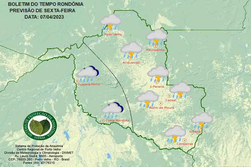  Previsão do Tempo: Sexta-feira será chuvosa em Rondônia