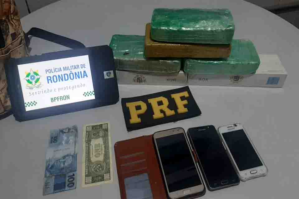 PM e PRF prendem boliviana com 4kg de cocaína em Guajará