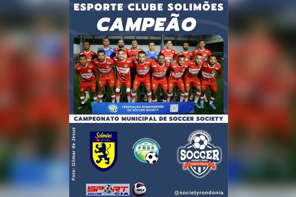 Solimões é campeão municipal no Soccer Society em Porto Velho