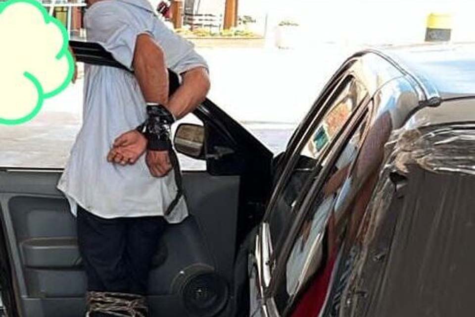 Acusado de roubar carro em Rolim de Moura é encontrado amarrado na BR 364