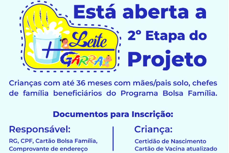 Semast de Pimenta Beuno informa que está aberta a 2° Etapa do Projeto Leite + Garra - Garantindo o Reforço Alimentar