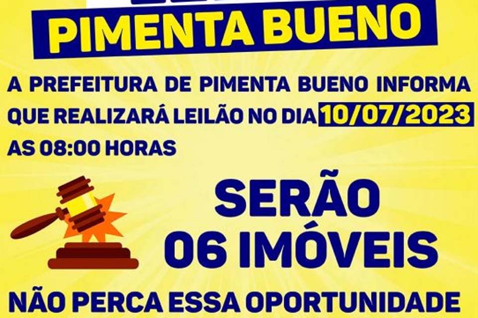 Prefeitura informa à população que acontecerá Leilão de imóveis vazios e construídos