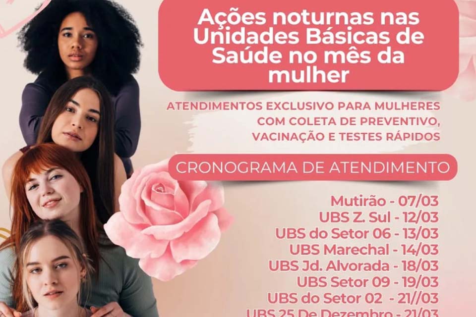 Semsau de Ariquemes realiza nas próximas semanas ações noturnas voltadas para a saúde da mulher 