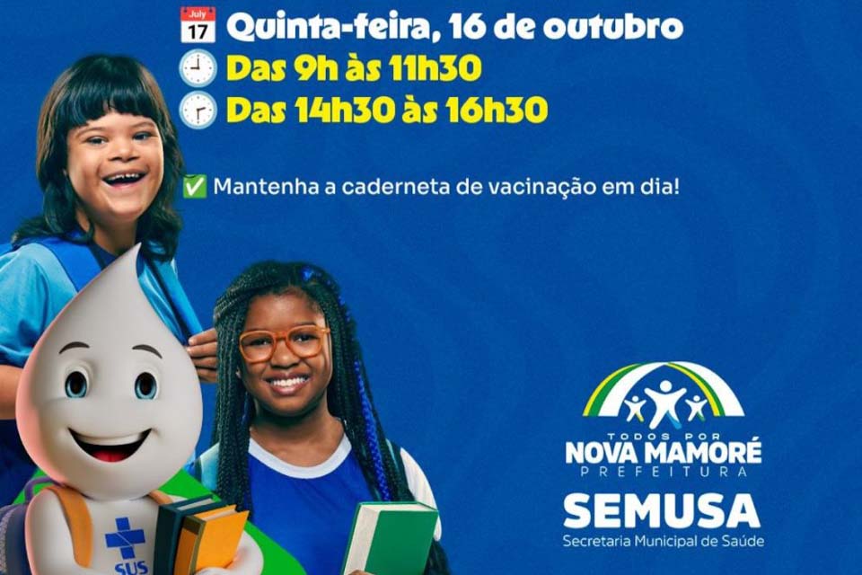 Vacinação escolar será realizada nesta quinta-feira na Escola Laurinda Groff