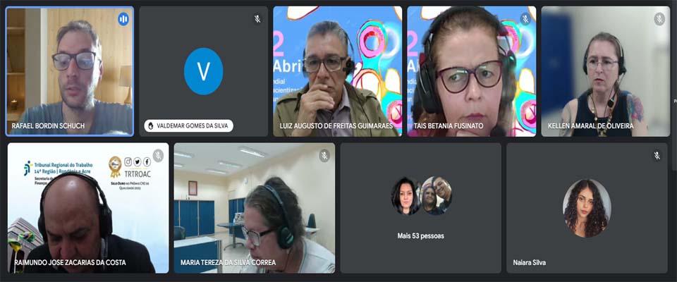 TRT-14 realiza roda de conversa sobre autismo em alusão ao Dia Mundial de Conscientização