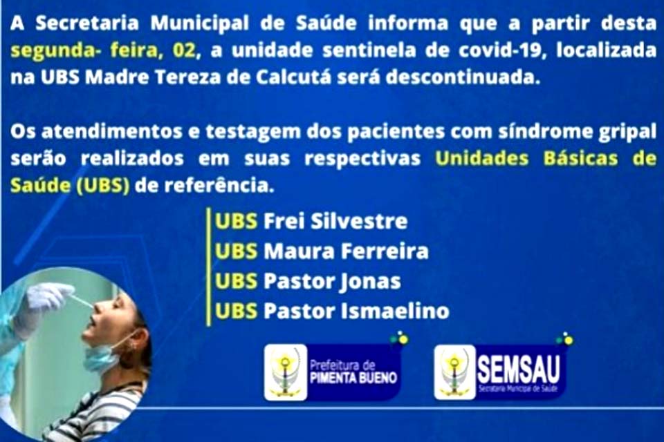 Covid-19: Atendimentos e testes serão realizados nas UBSs; confira 