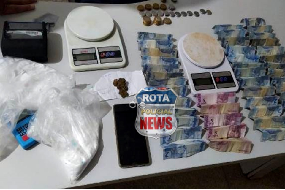  PM de Vilhena apreende drogas na casa de traficante que foi preso em Cerejeiras