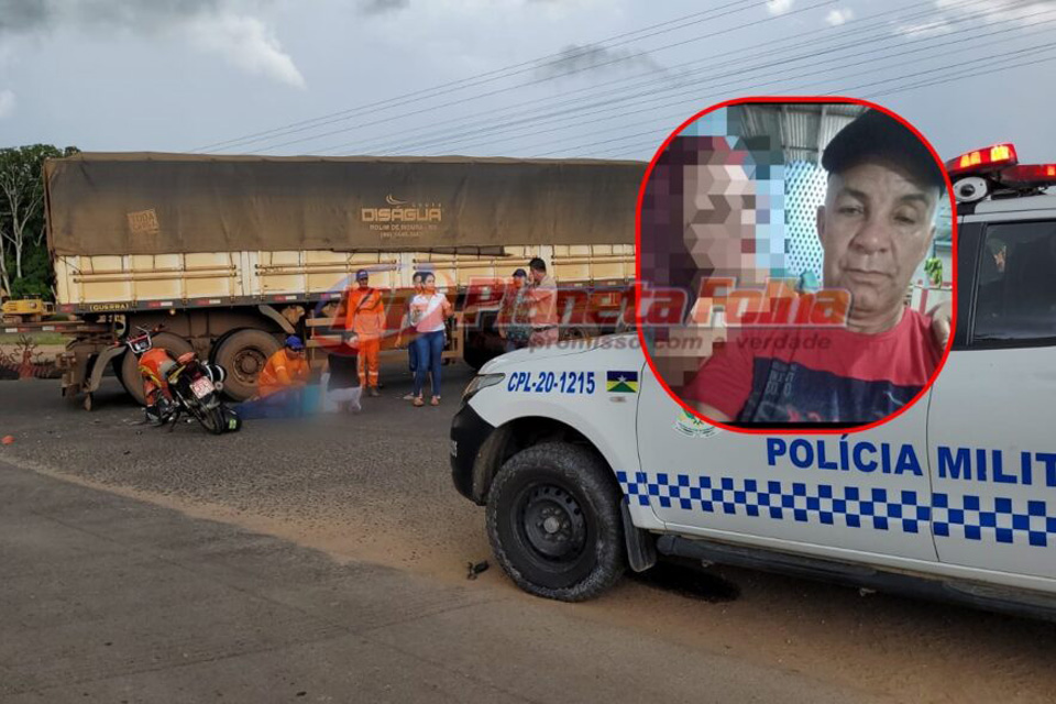 Mototaxista morre após bater em carreta na BR 364, em Ji-Paraná