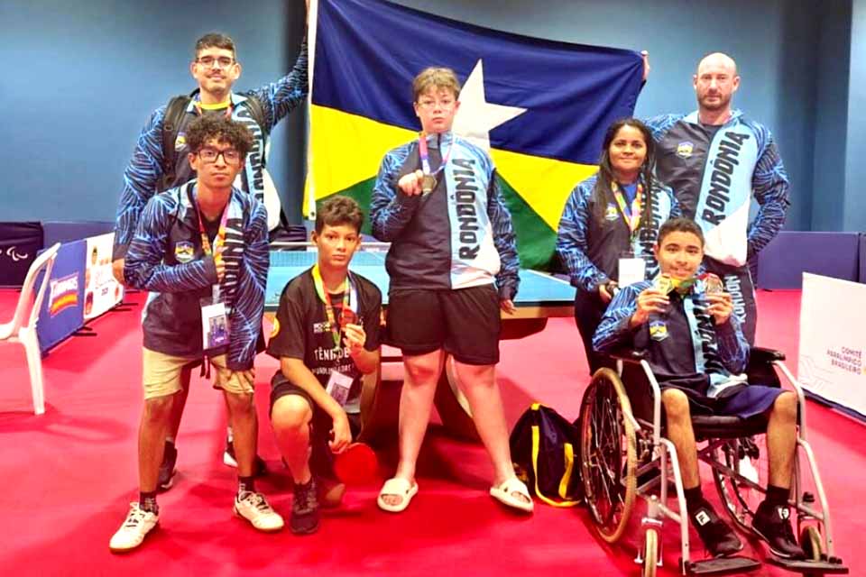 Rondônia soma três ouros no tênis de mesa das Paralimpíadas Escolares 2025