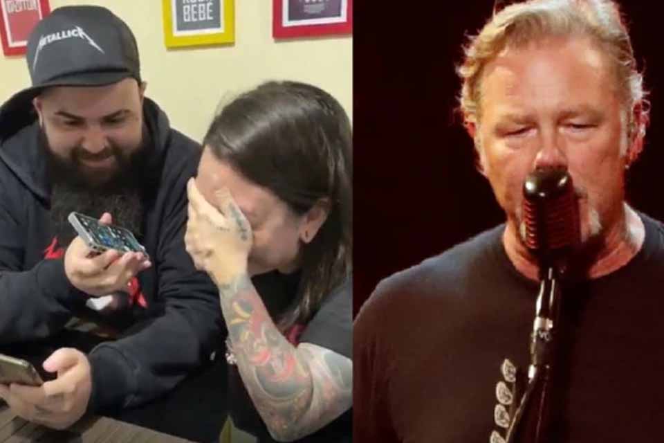 Vocalista do Metallica liga para mãe que deu à luz durante o show da banda