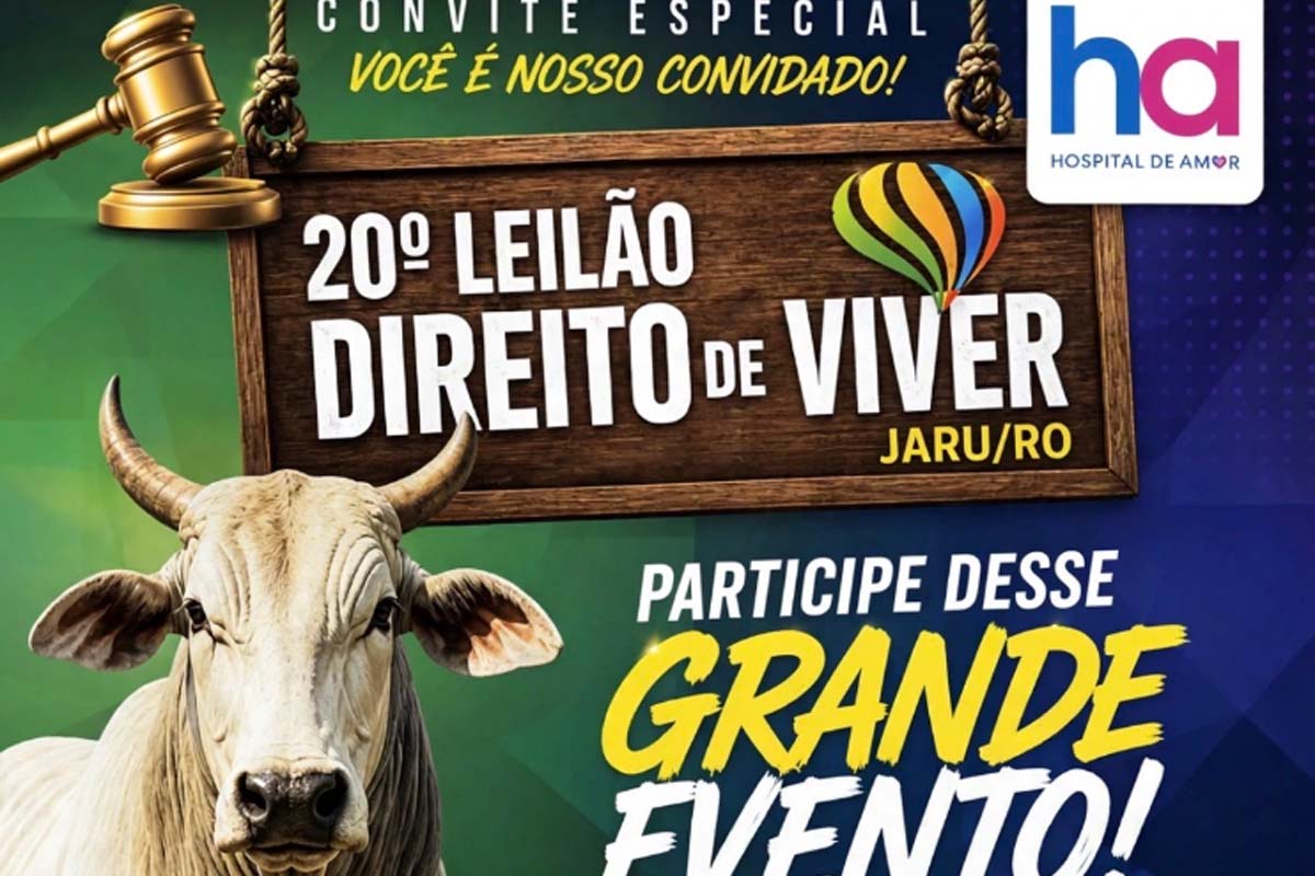 20° Leilão Direito de Viver em prol do Hospital de Amor acontece no dia 1º de novembro