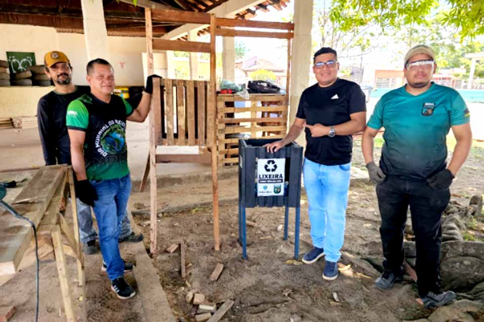 Semma confecciona lixeiras ecológicas para instalação em locais públicos