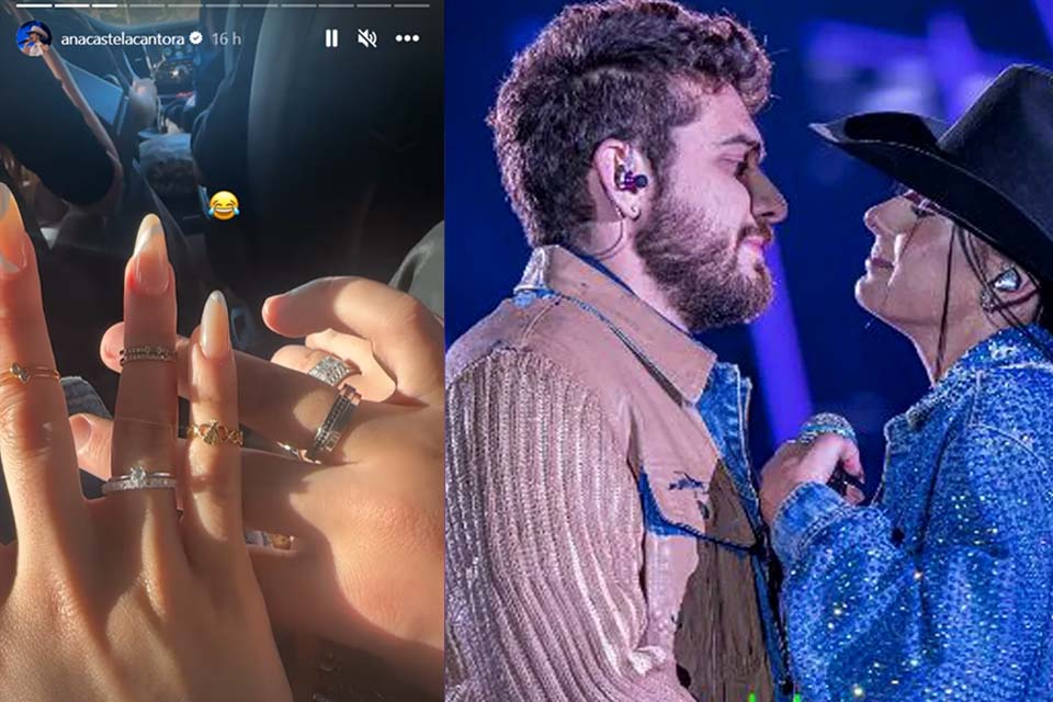 Ana Castela e Gustavo Mioto exibem aliança de compromisso