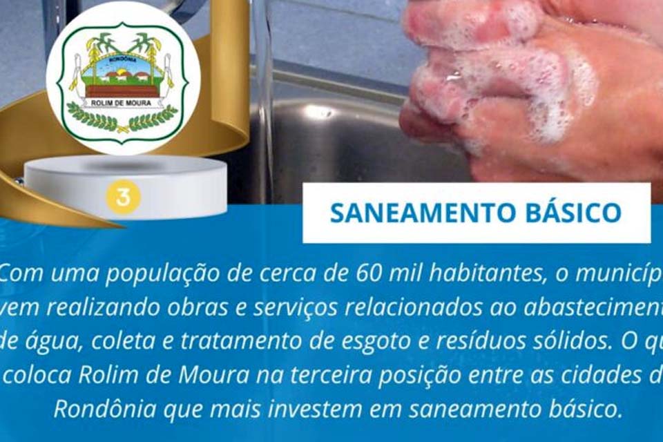 Rolim de Moura é um dos municípios que mais investe em saneamento básico em Rondônia