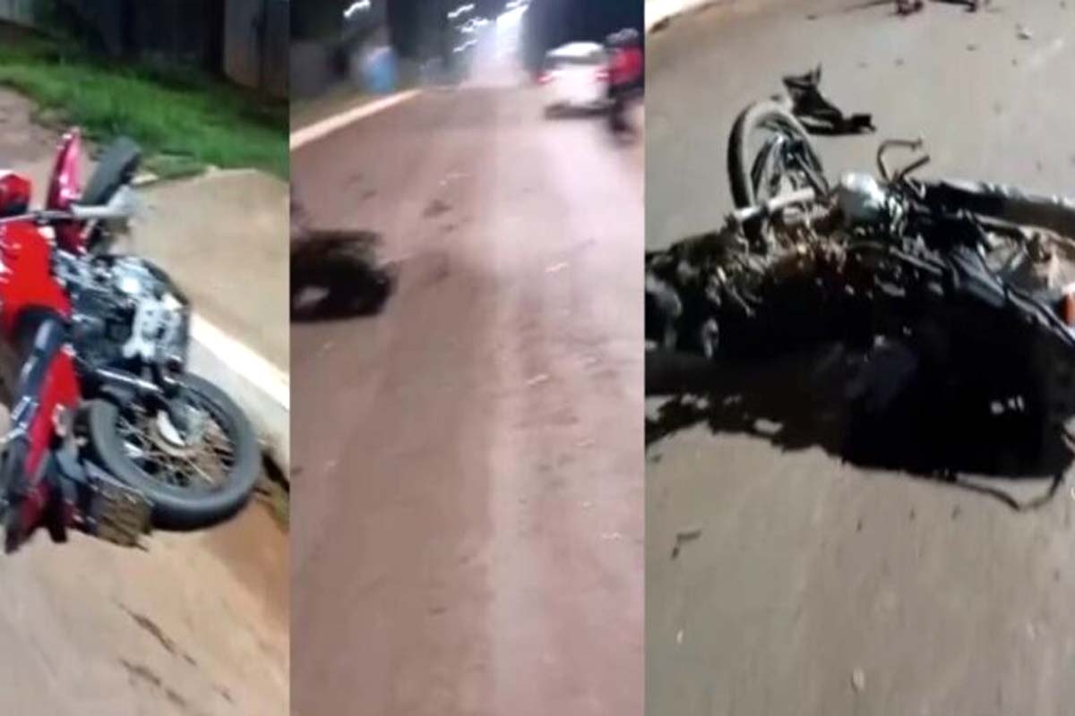Grave acidente entre caminhonete e duas motos deixa dois mortos 