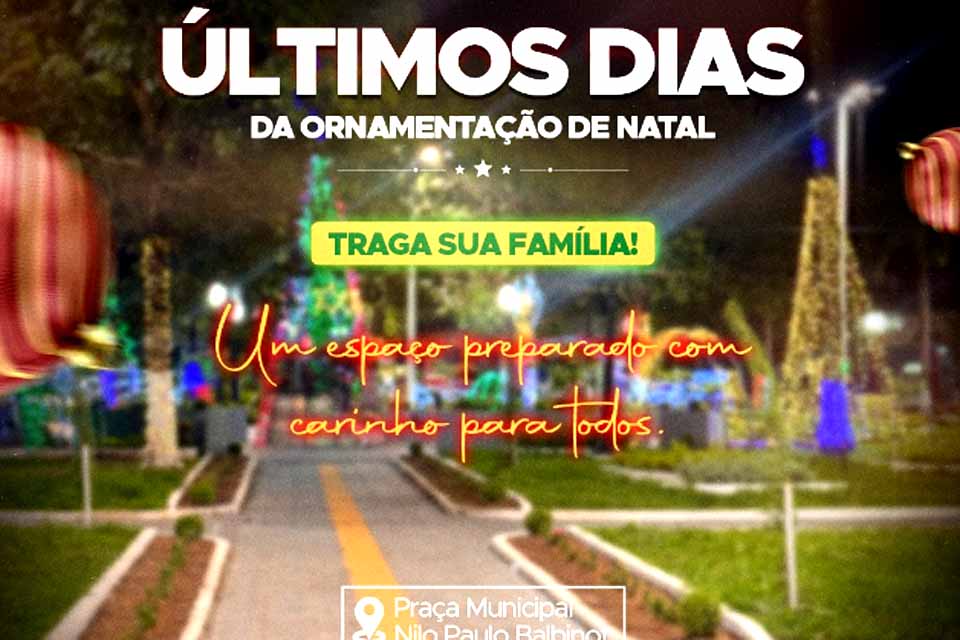 Últimos dias para apreciar a ornamentação natalina na Praça Municipal Nilo Paulo Balbinot